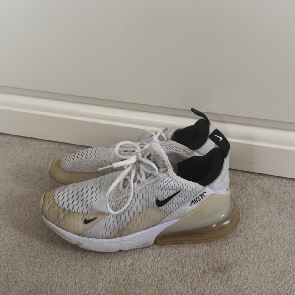 Nike Kids White and Tan Sneakers